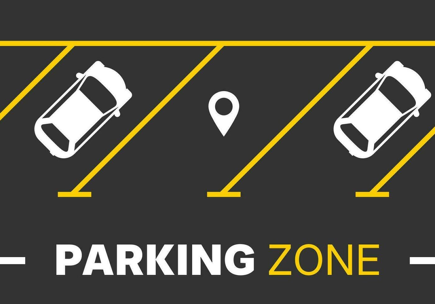 illustration-of-a-parking-zone-with-car-symbols-yellow-parking-lines-and-location-pins-vector